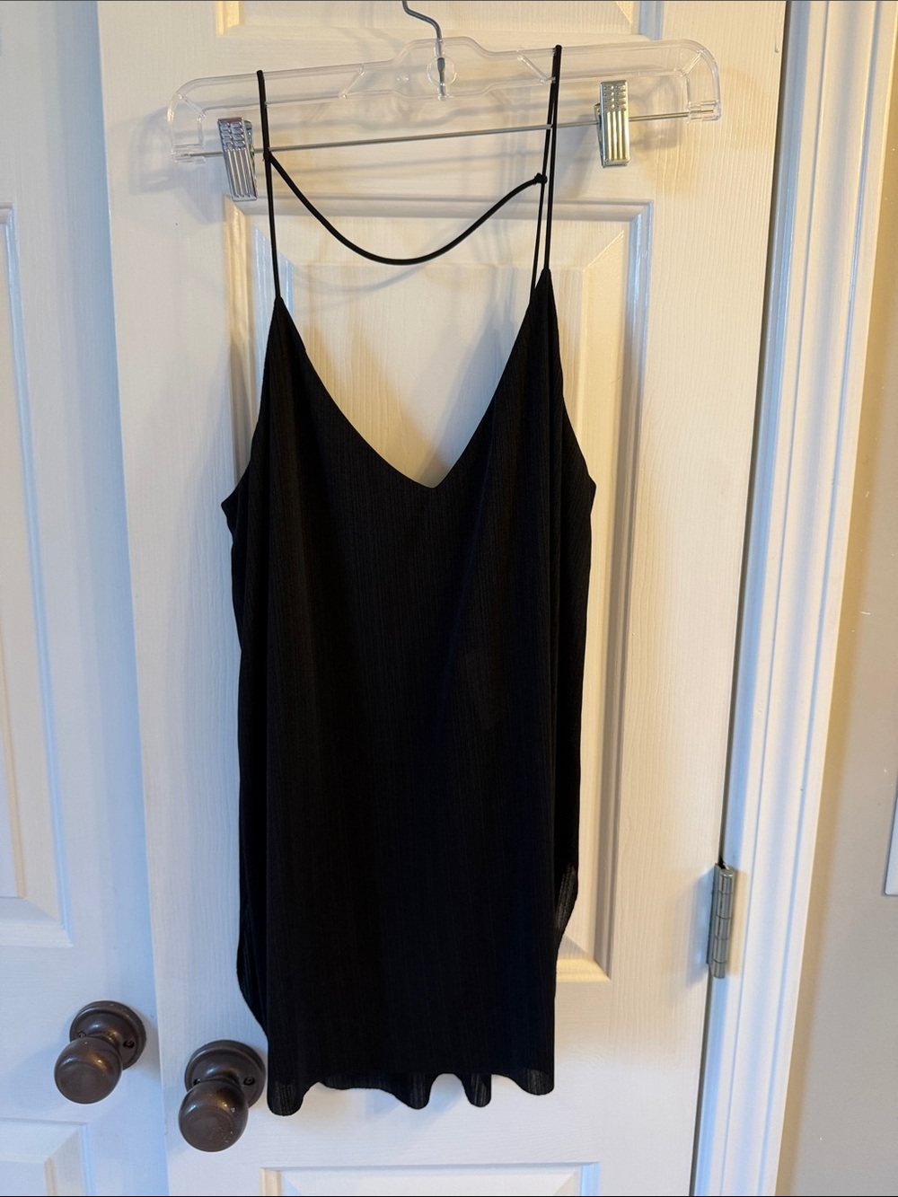 Express Black V-Neck Cami Tank with Thin Straps